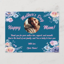 Anpassningsbar Photo Mor's Day Watercolor Blommigt Helg Vykort