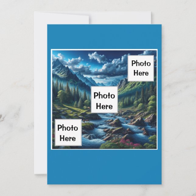 Anpassningsbar Photo Mountain Scene Julkort (Framsida)