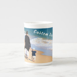 Anpassningsbar Photo Mugg Gift med foton och text Benporslin Mugg