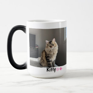 Anpassningsbar Photo Mugg, Personlig Text, Pet Cat Magisk Mugg
