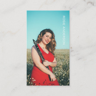 Anpassningsbar Photo Musician QR Code  Rosa Visitkort