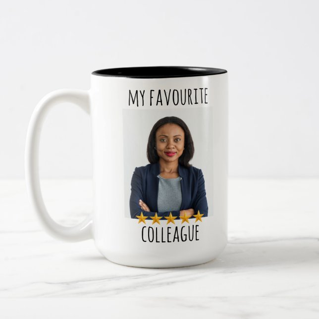 Anpassningsbar Photo My Favorite Colleague 5 Star Två-Tonad Mugg (Vänster)