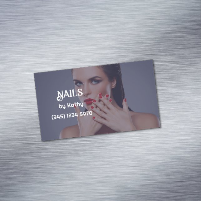 Anpassningsbar Photo Nail Technician Magnetiska Visitkort (In Situ)