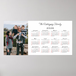 Anpassningsbar Photo Namn 2026-kalender Poster