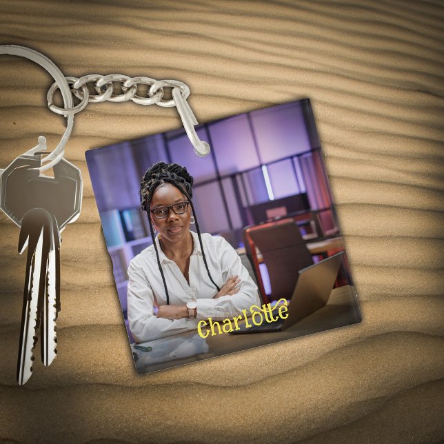 Anpassningsbar Photo Namn Analize Keychain (Custom Photo Name Personalize Keychain great to add your photo and name or inspiring word. )