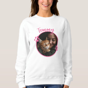 Anpassningsbar Photo & Namn Cat Lover Sweatshirt T Shirt