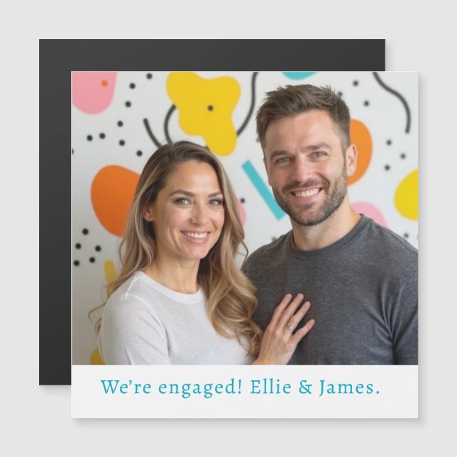 Anpassningsbar Photo Namn Förlovning annonsskript  (Fram/baksida)