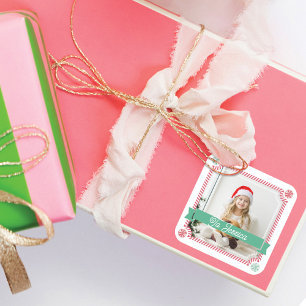 Anpassningsbar Photo & Namn Gift Identifier Candy  Fyrkantigt Klistermärke