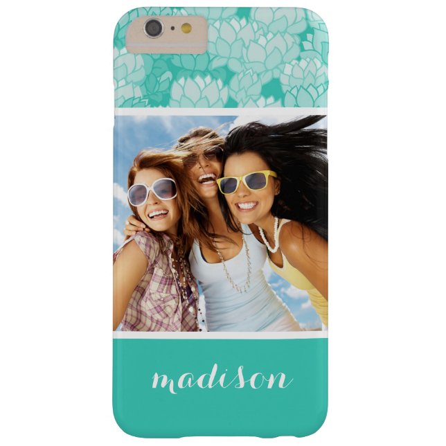 Anpassningsbar Photo & Namn Lotus mönster 2 Case-Mate iPhone Skal (Baksidan)