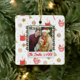 Anpassningsbar Photo & Namn Personlig God jul Julgransprydnad Keramik