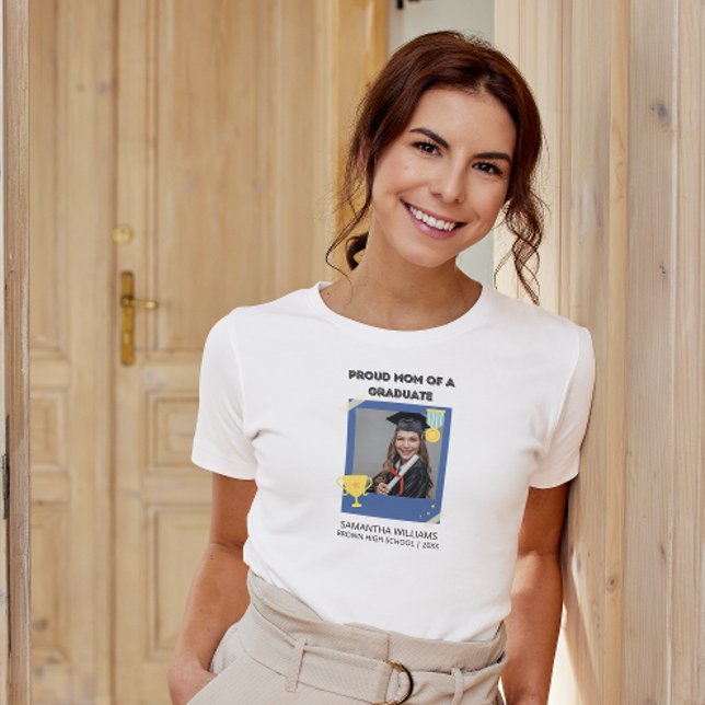 Anpassningsbar Photo Namn Proud Mamma i Student St T Shirt (Skapare uppladdad)