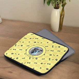 Anpassningsbar Photo Namn Sunshine Black Tassar öv Laptop Fodral