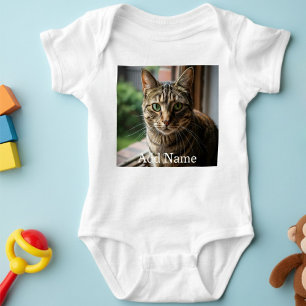 Anpassningsbar Photo Namn Text Personlig Baby Body T Shirt