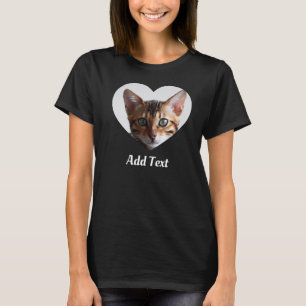 Anpassningsbar Photo Namn Text Personlig Pet Cat M T Shirt