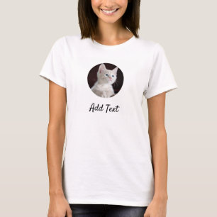 Anpassningsbar Photo Namn Text Personlig Pet Cat M T Shirt