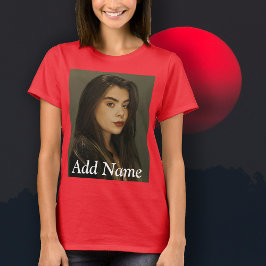 Anpassningsbar Photo Namn Text Personlig T-Shirt
