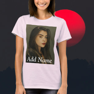 Anpassningsbar Photo Namn Text Personlig T-Shirt