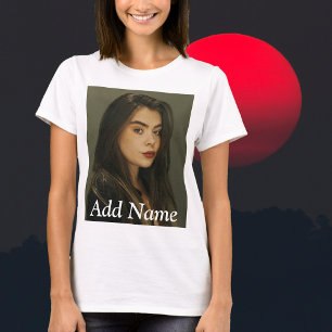 Anpassningsbar Photo Namn Text Personlig T-Shirt