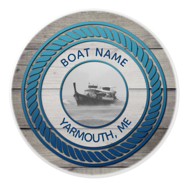 Anpassningsbar Photo Nautical Boating Anchor Knopp (Framsidan)