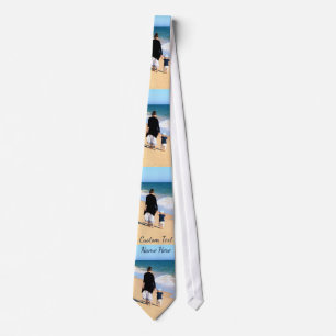 Anpassningsbar Photo Neck Tida med foton och text Slips