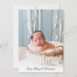 Anpassningsbar Photo Newborn Flicka Boy Birth Meddelande