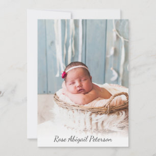 Anpassningsbar Photo Newborn Flicka Boy Birth Meddelande