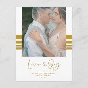 Anpassningsbar Photo Newlyweds Första jul Vykort