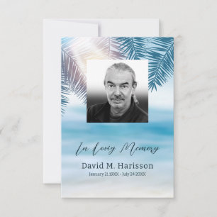 Anpassningsbar Photo och Handflatan Träd Funeral Tack Kort