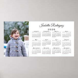 Anpassningsbar Photo och Namn 2026 Calendar Poster