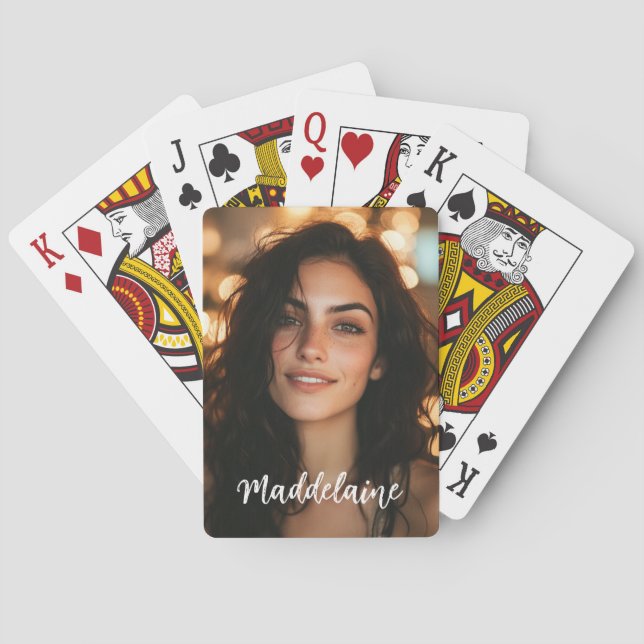 Anpassningsbar Photo och Namn Casinokort (Baksidan)