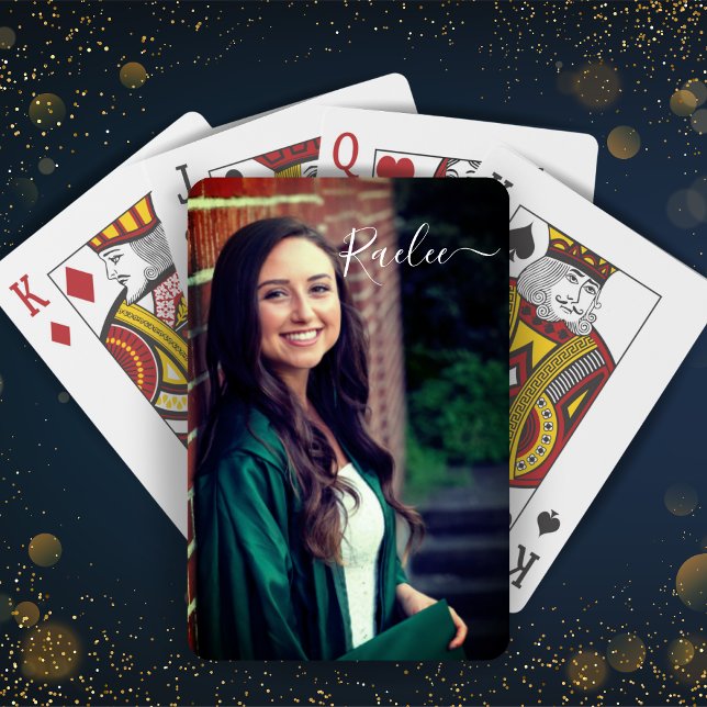 Anpassningsbar Photo och Namn Personlig Casinokort (Custom Photo and Name Personalized Playing Cards - Add Name and Favorite Photo!)