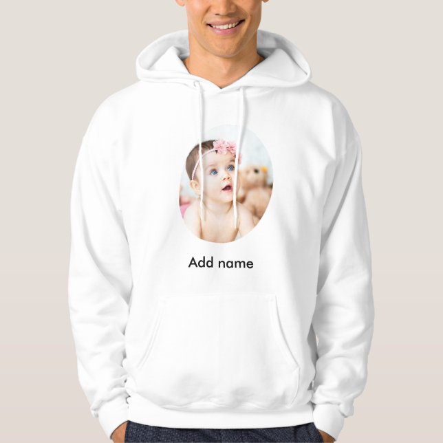 Anpassningsbar Photo och Namn Personlig Hoodie (Framsida)