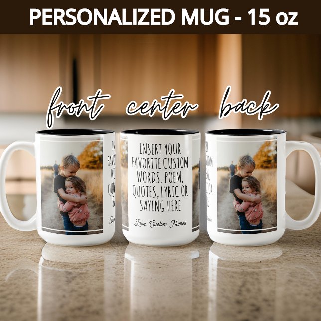 Anpassningsbar Photo & Ord Mugg, Gift for Hennes & Två-Tonad Mugg (custom name mug, graduation gift, bridesmaid gift, bridesmaid proposal mug, baby shower gift)