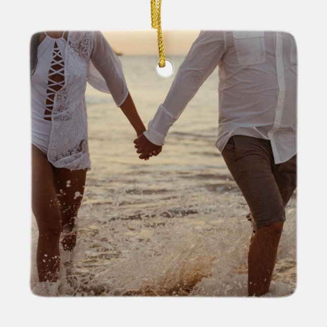 Anpassningsbar Photo Ornament| Personlig Keepsak Julgransprydnad Keramik (Framsida)