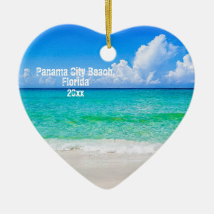 Anpassningsbar Photo Panama City Beach Shoreline Julgransprydnad Keramik