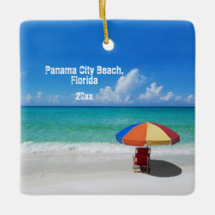 Anpassningsbar Photo Panama City Beach Umbrellas Julgransprydnad Keramik