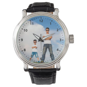Anpassningsbar Photo Pappa Analog Wrist Watch Watc Armbandsur
