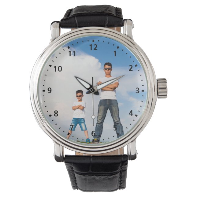 Anpassningsbar Photo Pappa Analog Wrist Watch Watc Armbandsur (Framsida)