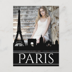 Anpassningsbar Photo Paris Skyline med Eiffel Torn Vykort
