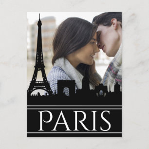 Anpassningsbar Photo Paris Skyline med Eiffel Torn Vykort