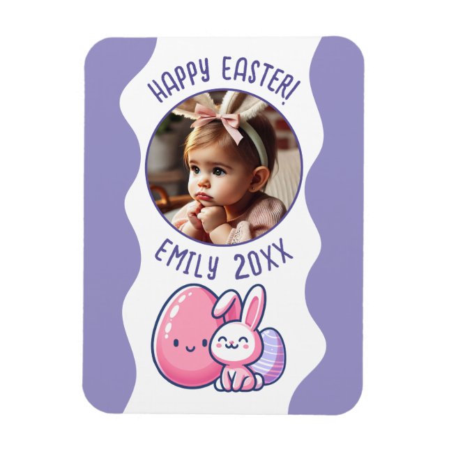 Anpassningsbar Photo Påsk Baby Keepsak Magnet (Vertikal)