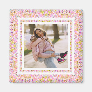 Anpassningsbar Photo Pastel Rosa Lycklig Grönt Mor Magnet
