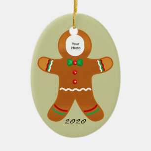 Anpassningsbar Photo Pepparkaksgubbe jul Julgransprydnad Keramik