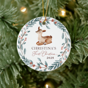 Anpassningsbar Photo Personlig Baby Första jul Julgransprydnad Keramik