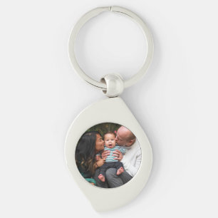 Anpassningsbar Photo Personlig Family Swirl Silverfärgad Nyckelring