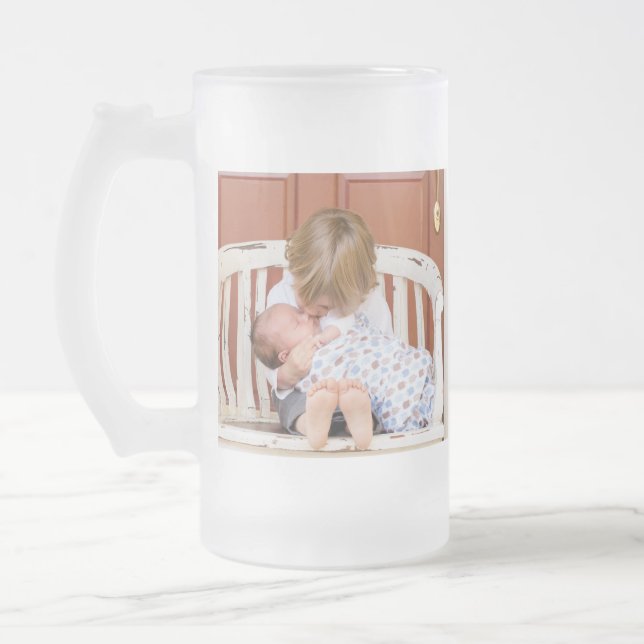 Anpassningsbar Photo Personlig Frostat Ölglas (Vänster)