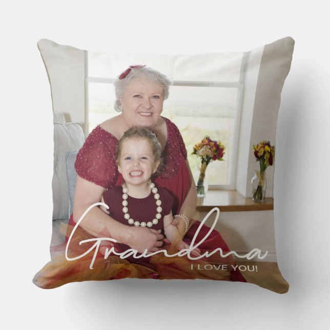 Anpassningsbar Photo Personlig I kärlek You Grandm Kudde (Framsida)