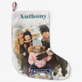 Anpassningsbar Photo Personlig med Namn Liten Julstrumpa