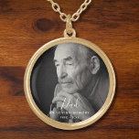 Anpassningsbar Photo Personlig Memorial Död Far Go Guldpläterat Halsband<br><div class="desc">En anpassningsbar- och personlig med namn och utrymme för ett foto. I att älska minnet,  för alltid i våra hjärtan.</div>