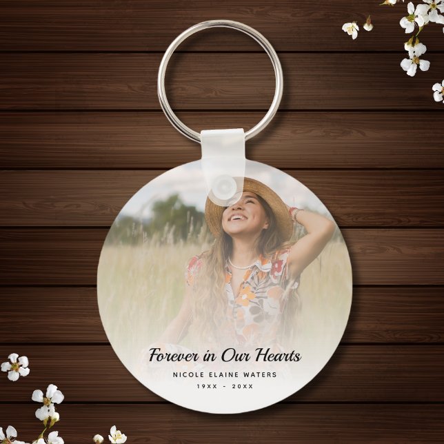 Anpassningsbar Photo Personlig Memorial Funeral Tr Nyckelring (Photo Memorial Keychain)